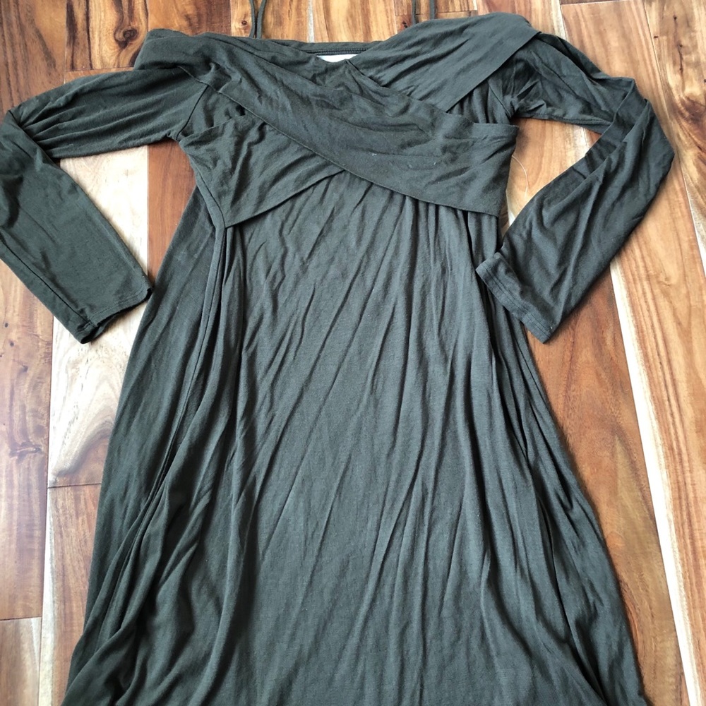 Soft and comfortable army green dress